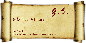 Gáts Vitus névjegykártya